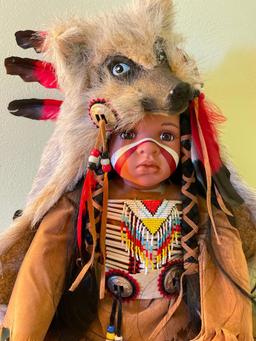 Bisque Head Native American Doll