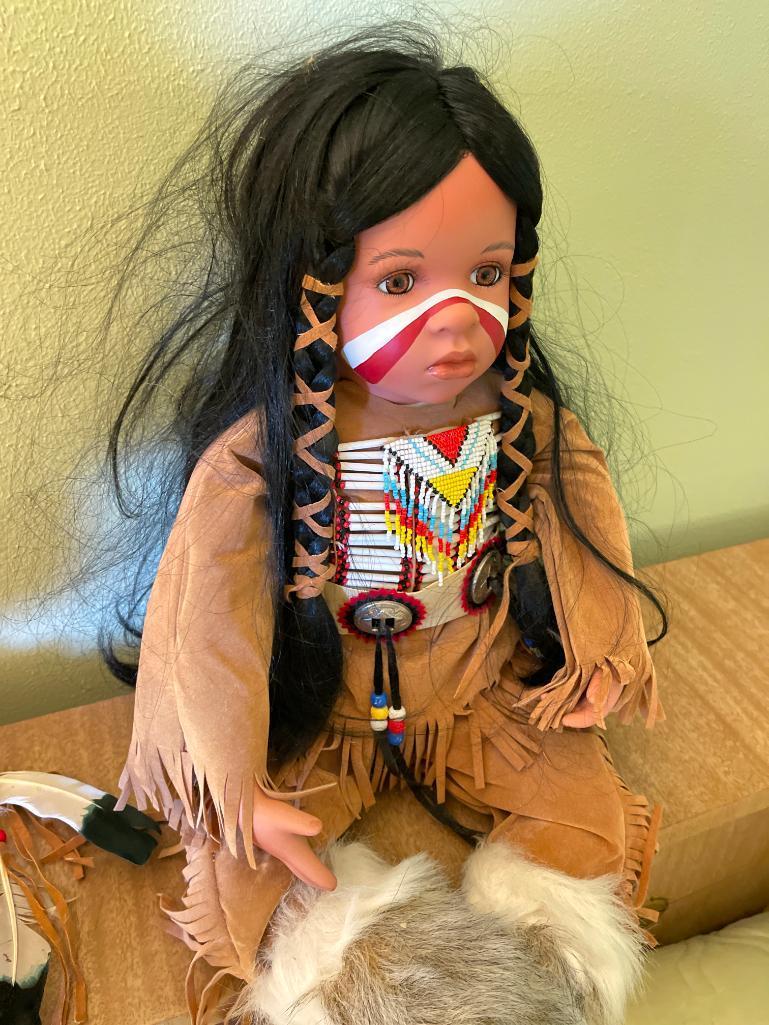 Bisque Head Native American Doll