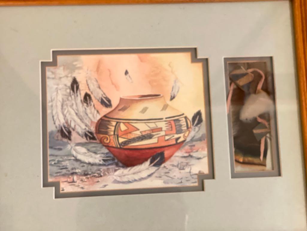 Pair of Native American Framed Art
