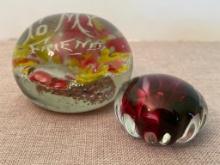 Pair of Glass Paperweights