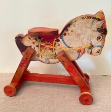Vintage Wooden Dobbin Youth Rocking Horse