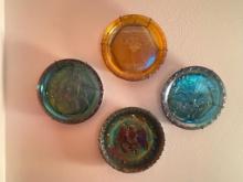 Vintage Colored Glass Patriotic Collector Plates