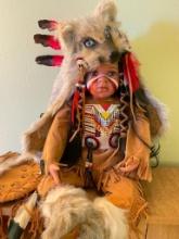 Bisque Head Native American Doll