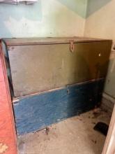 Pair of Vintage Wooden Military Foot Lockers