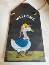 Welcome Sign Painting on Slate