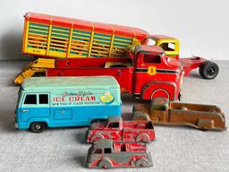 Group of Vintage Tin Toy Cars - All with Damage