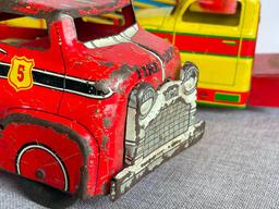 Group of Vintage Tin Toy Cars - All with Damage
