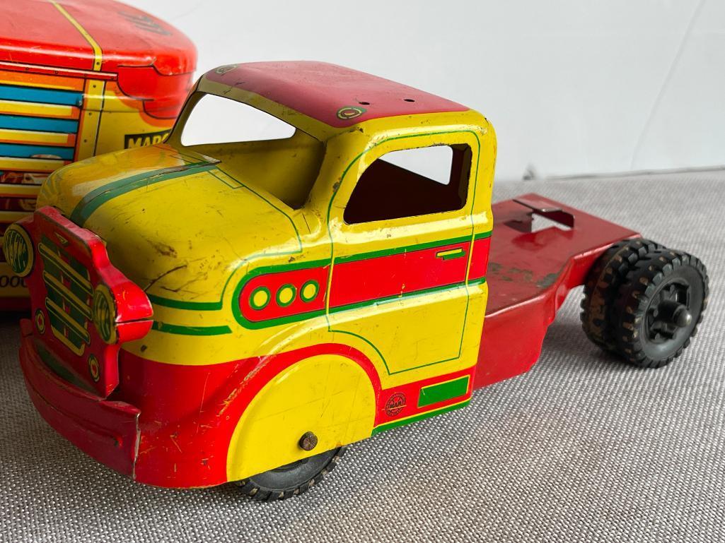 Group of Vintage Tin Toy Cars - All with Damage