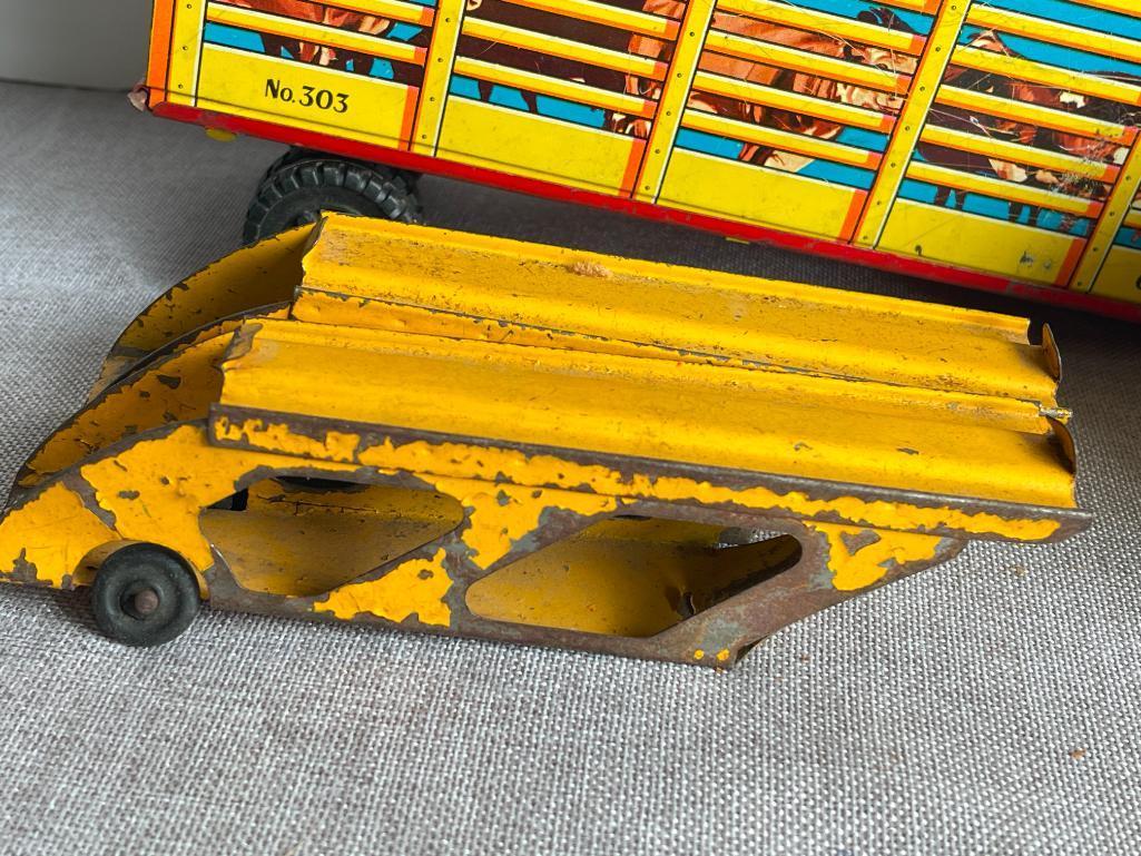 Group of Vintage Tin Toy Cars - All with Damage