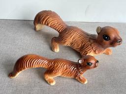 Pair of Vintage Ceramic Squirrels