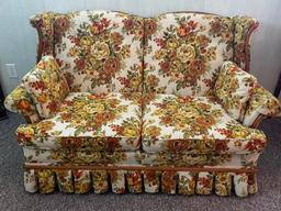 Vintage Floral Print Loveseat