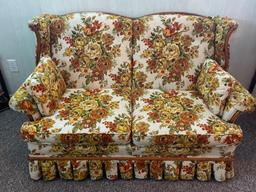 Vintage Floral Print Loveseat