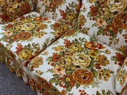 Vintage Floral Print Loveseat
