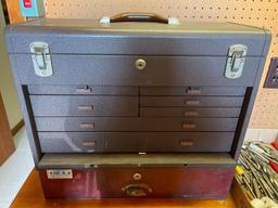 Vintage Kennedy Metal Tool Box with Drawer Stand