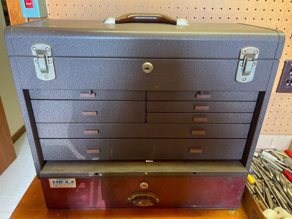 Vintage Kennedy Metal Tool Box with Drawer Stand