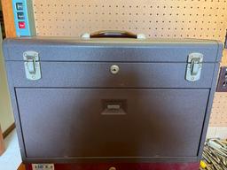 Vintage Kennedy Metal Tool Box with Drawer Stand