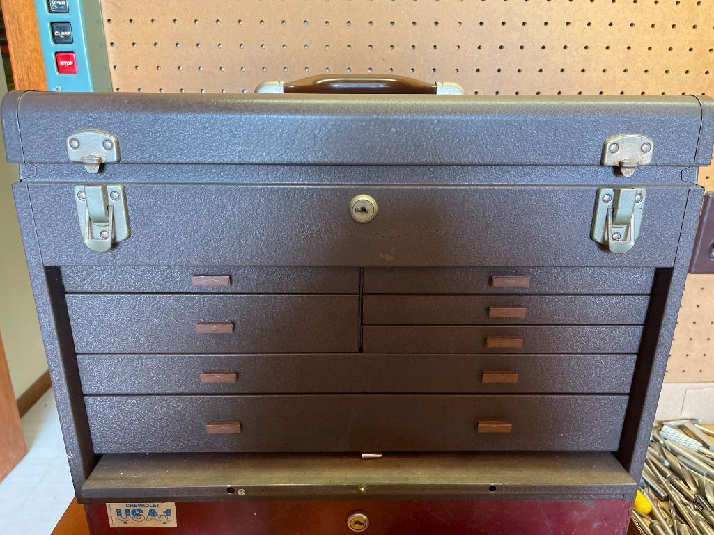 Vintage Kennedy Metal Tool Box with Drawer Stand