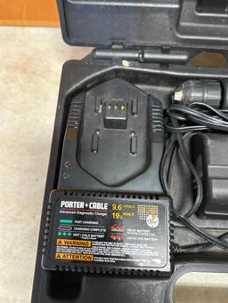 Porter Cable 9.6 Volt Cordless Drill in Plastic Carry Case and Includes Charger