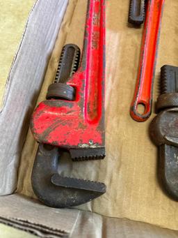 Group of 4 Steel Pipe Wrenches