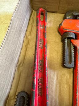 Group of 4 Steel Pipe Wrenches