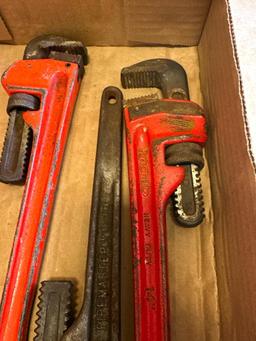 Group of 4 Steel Pipe Wrenches