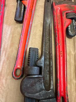 Group of 4 Steel Pipe Wrenches