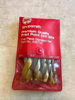Pack of 5 Shopsmith Premium Quality Brad Point Drill Bits in Original Plastic Sleeve