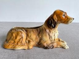Vintage Ceramic Irish Setter Planter