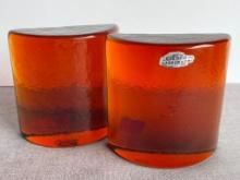 Set of Glass Blenko Bookends