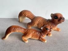 Pair of Vintage Ceramic Squirrels