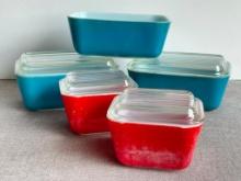 Group of Pyrex Refrigerator Containers