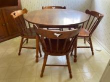 Vintage Wooden Table with 4 Chairs