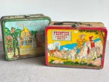Pair of Vintage Tin Youth Lunch Boxes
