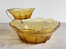 Vintage Glass Chip and Dip Bowl