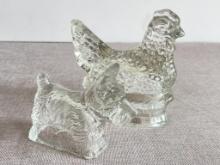 Pair of Vintage Glass Candy Containers