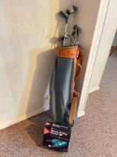 Vintage Golf Bag with Clubs