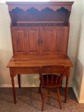 Vintage Secretary Desk with Chair