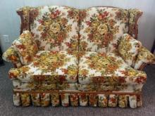 Vintage Floral Print Loveseat