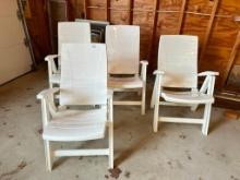 4 Malibu Beach Collection Folding Plastic Chairs