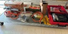 Shelf Lot of Vintage Power Tools, Most with Original Packaging