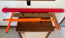 Very Nice Craftsman 48" Level in Case, A Rough Wood Level and A Pedestal Roller
