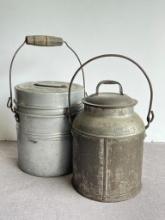 Pair of Vintage Tin Lunch Pails