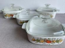 Set of Corning Ware Casserole Dishes with Lids
