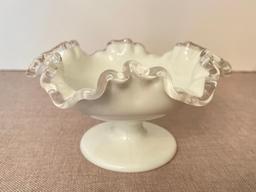 Ruffled Fenton Silvercrest Bowl