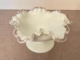 Ruffled Fenton Silvercrest Bowl