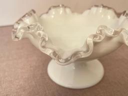 Ruffled Fenton Silvercrest Bowl