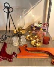 Decor Lot of Candle Holders and Plate Stands