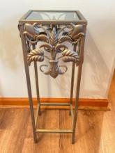 Metal and Glass Plant Stand