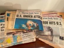 Large Stack of Historical Event Newspapers
