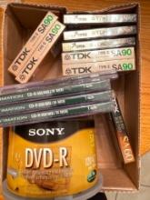 Group of New (Blank) CDs and Cassettes